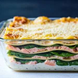 Lasagne au saumon frais et épinards