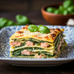 Lasagne au saumon frais et épinards